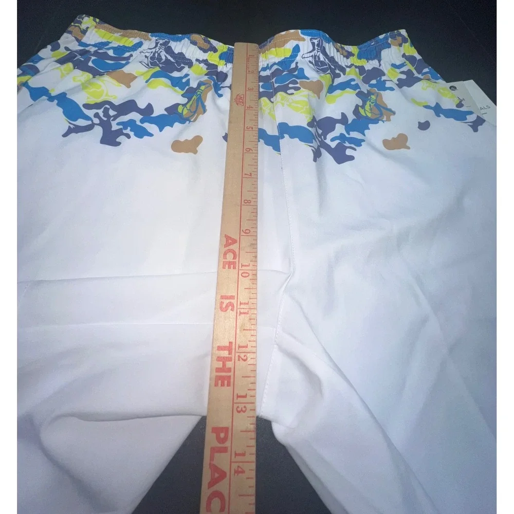 Original Penguin USA Pickleball Shorts Mens Large White Camo Stretch Athletic